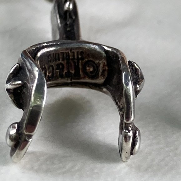 Pretty sterling silver spur dangle earrings, signed, possibly Kee Tsosie - Picture 4 of 9